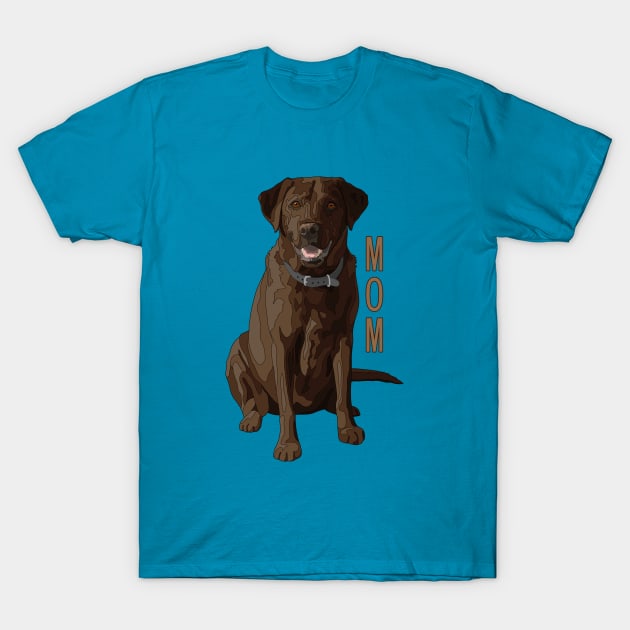 Lab Mom Chocolate Labrador Retriever Dog Lover T-Shirt by csforest